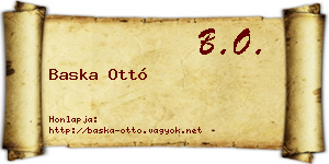 Baska Ottó névjegykártya
